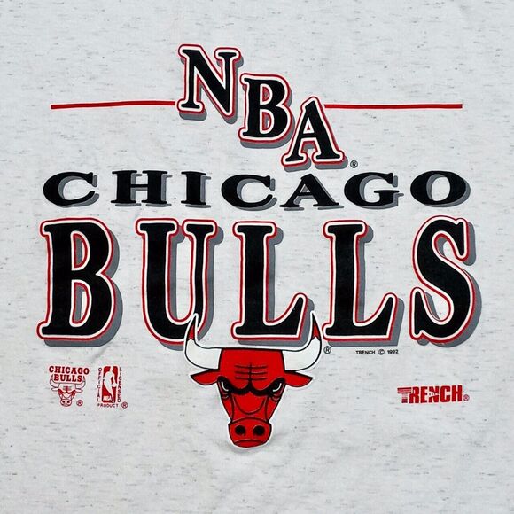 Vintage 1992 Chicago Bulls Made in USA Single Stitch T-Shirt - Men's Size Large - Picture 2 of 6